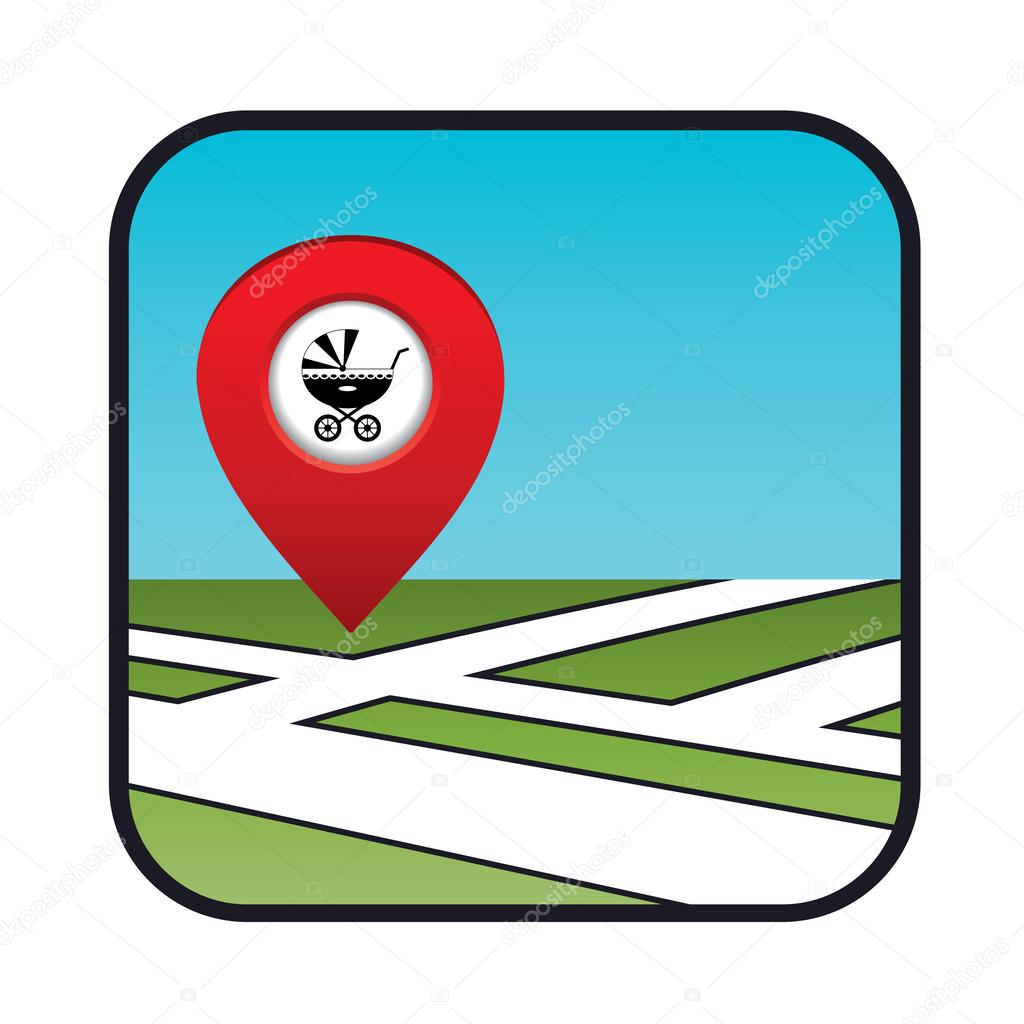 Street map icon with the pointer