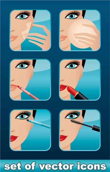 Make-up pictogrammen. — Stockvector