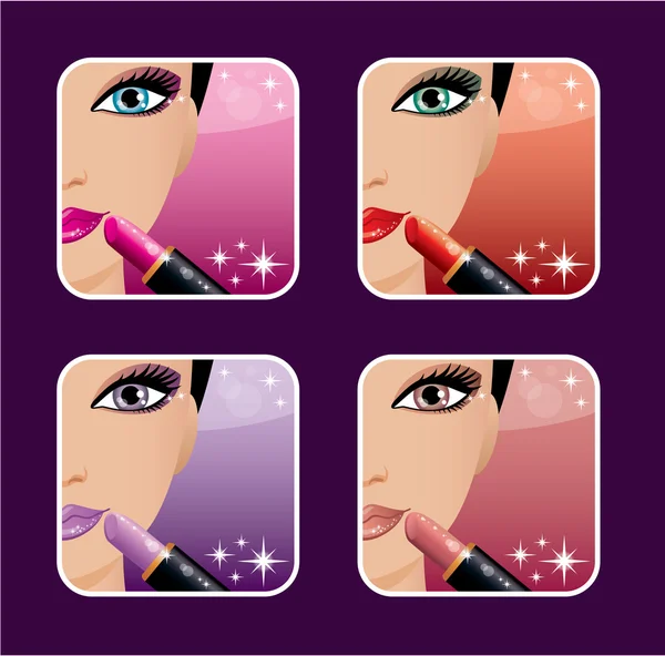 Iconos de maquillaje . — Vector de stock