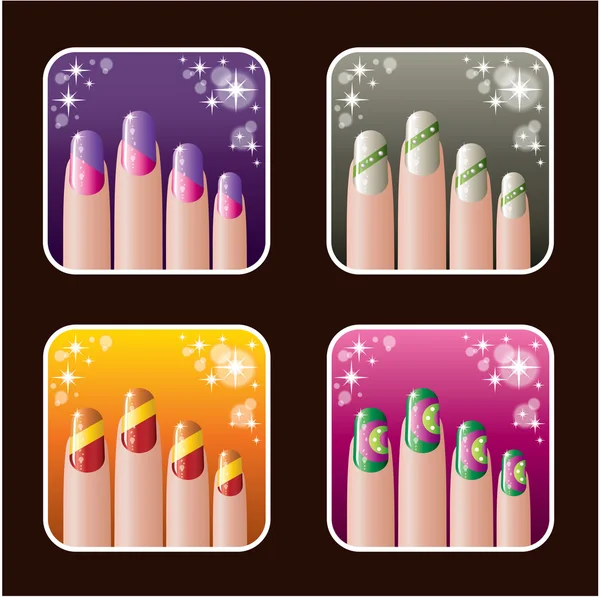 Set of icons of women's manicure.0 — Stock Vector