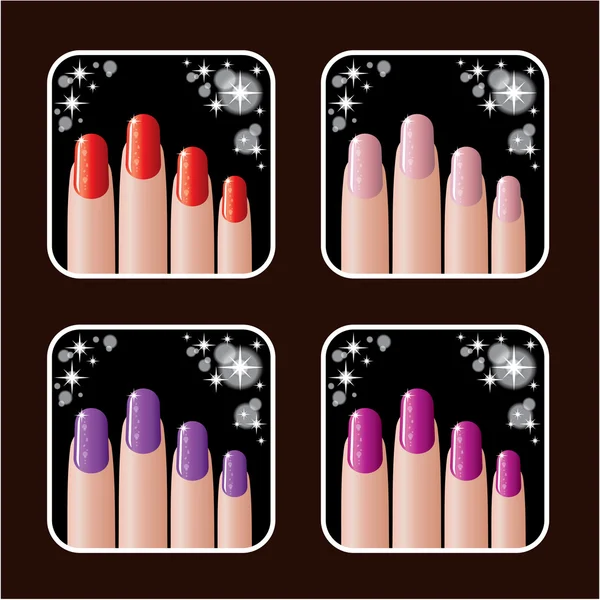 Set of icons of women's manicure. — Stock Vector