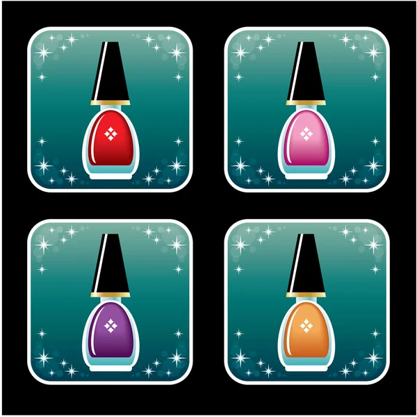 Set of icons of nail polish. — Stock Vector