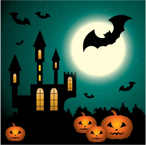 Halloween táj. — Stock Vector