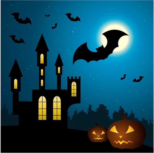 Halloween táj. — Stock Vector