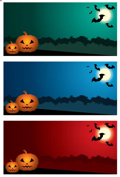 Trzy banery halloween. — Wektor stockowy