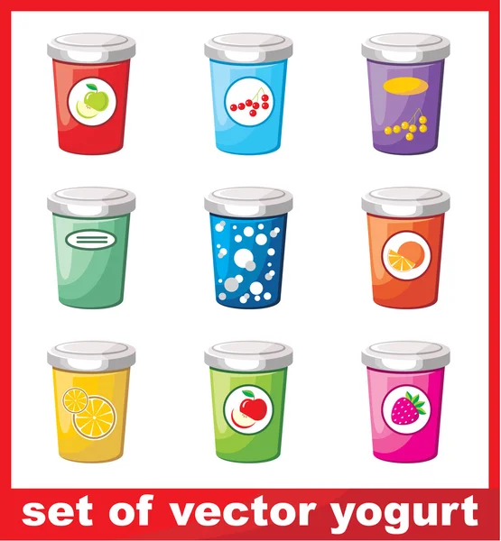 Joghurt-Set — Stockvektor