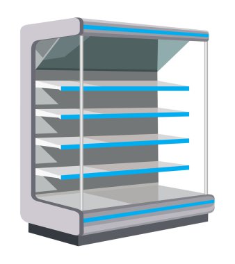 Showcase with empty shelves. clipart