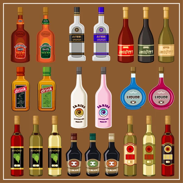 Instellen van alcoholhoudende dranken. vector — Stockvector