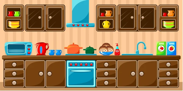 Interior de cocina. — Vector de stock