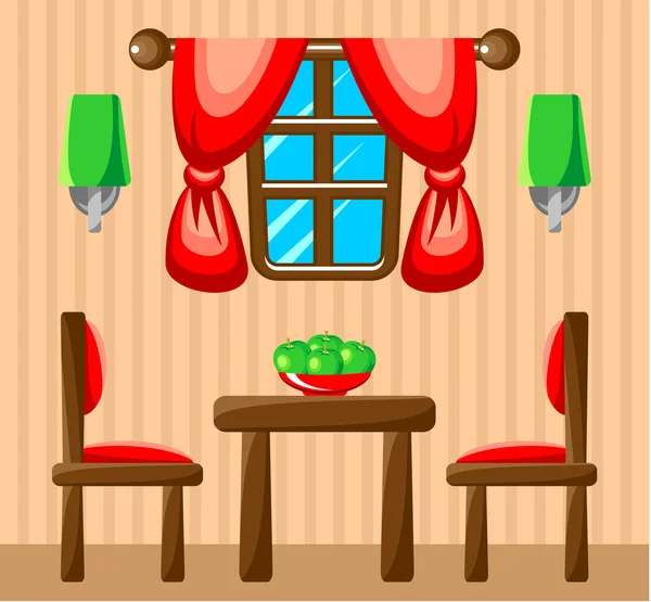 Dining room interior. — Stock Vector