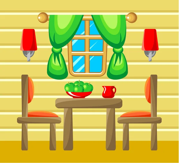 Esszimmer-Interieur Vektor-illustration — Stockvektor © vectorpouch
