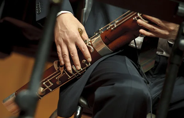 Bassoonist on concert — Stock Photo, Image