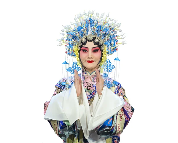 Pretty chinese traditional opera actress with theatrical costume — Stock Photo, Image