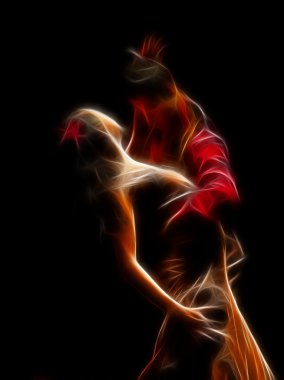Abstract artistic picture of modern dancers clipart