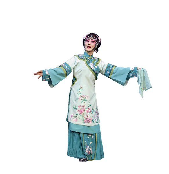 Jolie actrice d'opéra traditionnelle chinoise avec costume théâtral — Photo