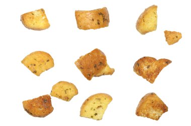 lezzetli ekmek kruton closeup