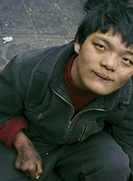 Handicapped beggar — Stock Photo, Image