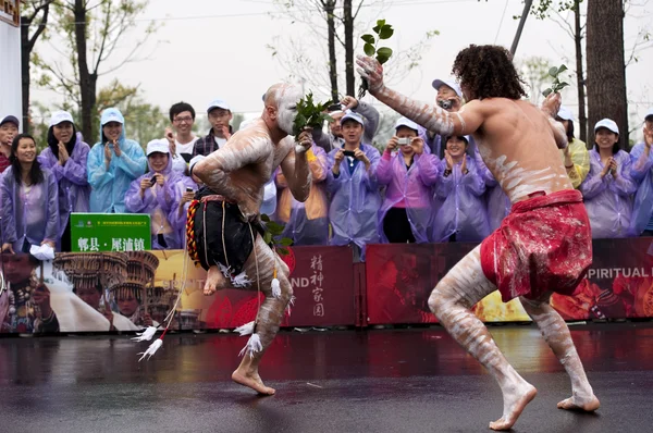 Australiska folk dansare — Stockfoto