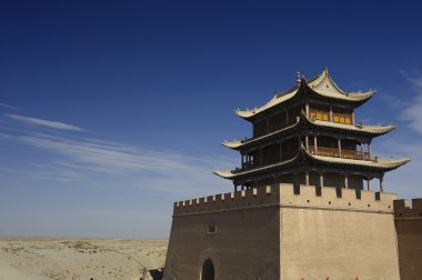 Jiayuguan Kulesi geçir gobi Çölü ': gansu, china