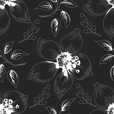 Kusursuz vektör çiçekli arka plan. Tekstil, fabrikalar, modern moda, baskılar, baskılar, hediye ambalajı, yaz baskısı, duvar kağıdı, web siteleri, paketleme kutusu için uygun tasarım