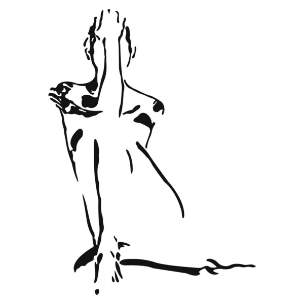 Silhouette Girl Sitting Sexy Pose Covering Her Face Design Painting — Stok Vektör