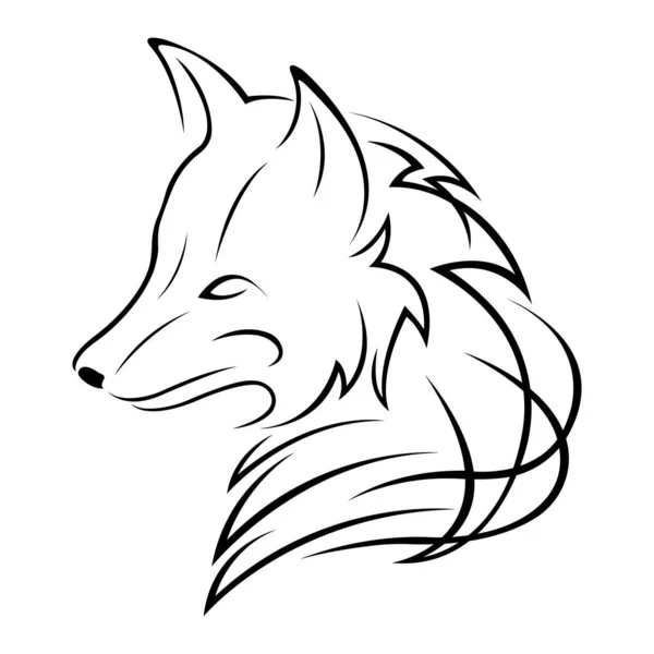 Волк Рисуется Различными Черными Линиями Дизайн Подходит Логотипа Значка Символа — стоковый вектор