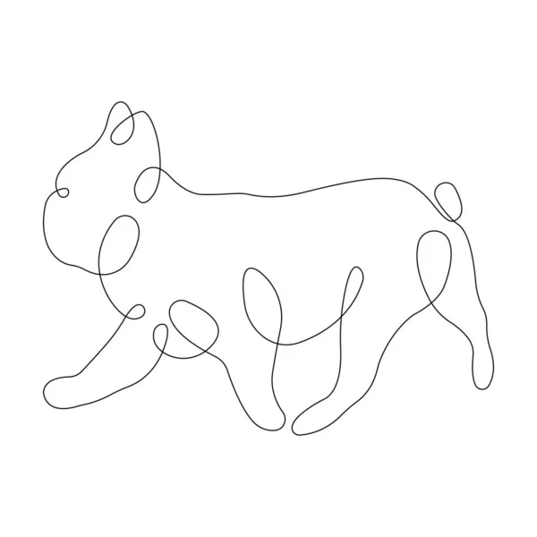 Silueta Perro Andante Dibuja Con Una Línea Estilo Minimalista Diseño — Vector de stock