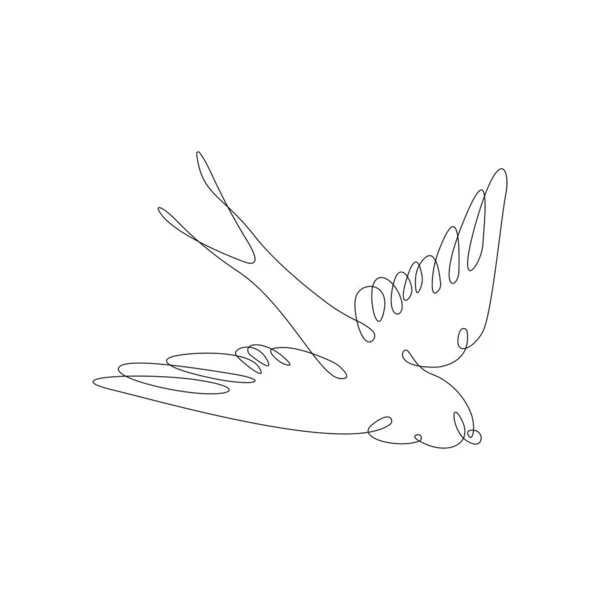 Una Golondrina Voladora Dibujada Con Una Línea Continua Diseño Adecuado — Vector de stock
