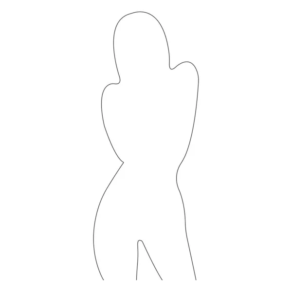 Silhouet Van Een Mooi Meisje Een Elegante Pose Minimalisme Design — Stockvector