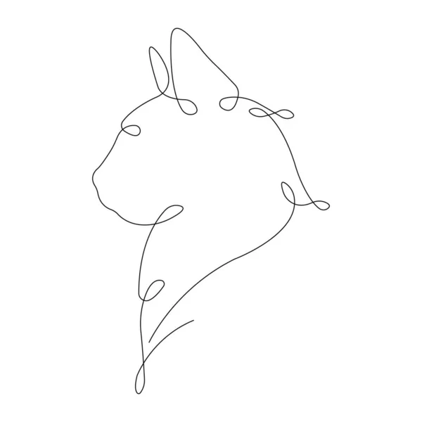 Feline Πρόσωπο Που Μια Συνεχή Γραμμή Μινιμαλιστικό Στυλ Σχεδιασμός Κατάλληλο Διάνυσμα Αρχείου