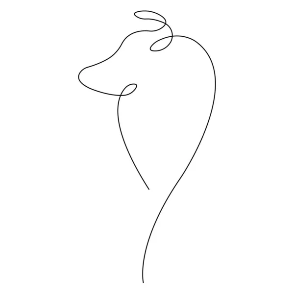 Silueta Perro Forma Corazón Dibujado Una Línea Sólida Estilo Minimalista — Archivo Imágenes Vectoriales