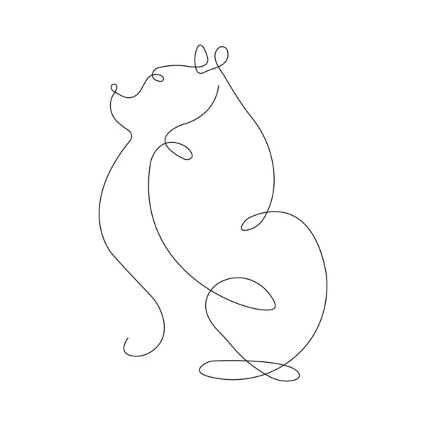 Σιλουέτα Σκύλου Ζωγραφισμένο Μια Γραμμή Μινιμαλιστικό Στυλ Σχεδιασμός Κατάλληλο Για — Διανυσματικό Αρχείο