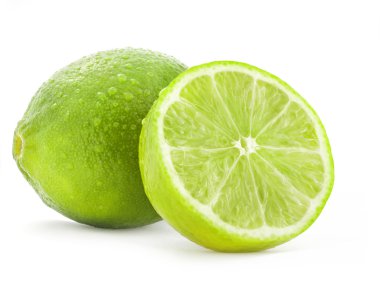 Fresh lime and slice clipart