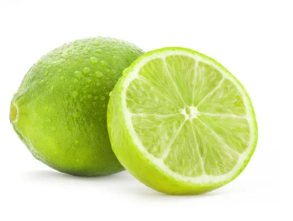 Fresh lime and slice Royalty Free Stock Images