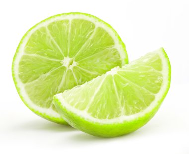 Fresh lime and slice clipart