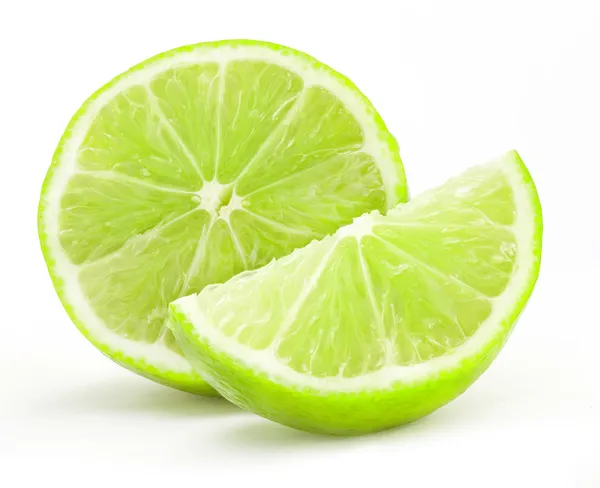 Fresh lime and slice — Stock Photo, Image