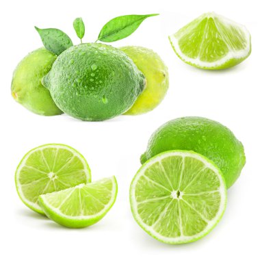 koleksiyon taze limon ve dilim
