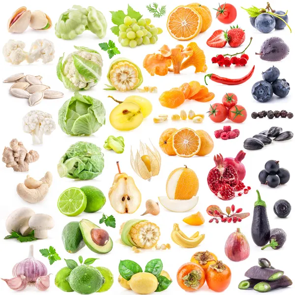 Колекція фруктів і овочів Стокове Зображення