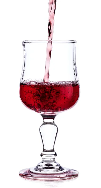 Vino tinto vertiendo en copa de vino —  Fotos de Stock