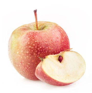 Fresh apple with water drops clipart