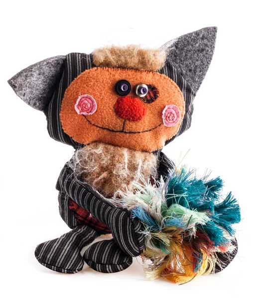 Handmade rag doll Cute Cat — Stock Photo, Image