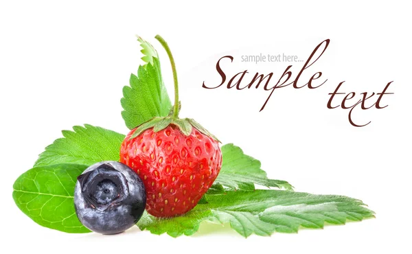 Strawberries and Blueberries — Stock Photo, Image