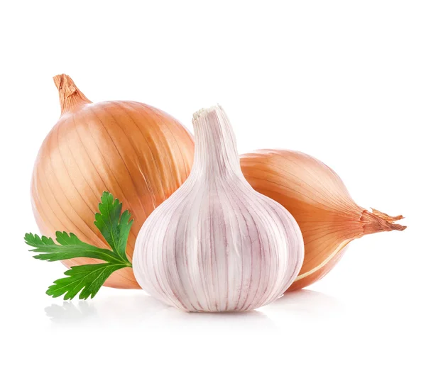 Knoblauch und Zwiebeln — Stockfoto