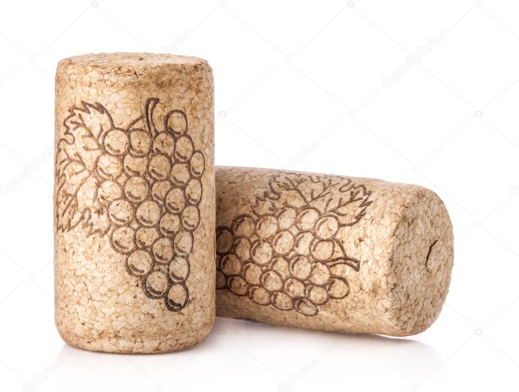 Wine cork with grape illustration