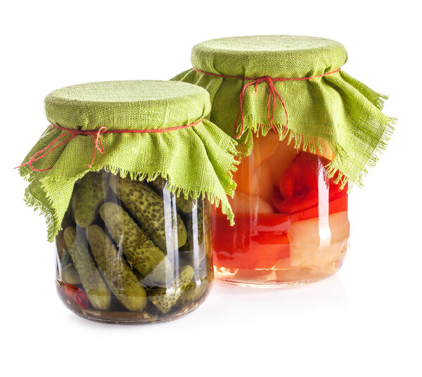 Pickled cucumber and red pepper