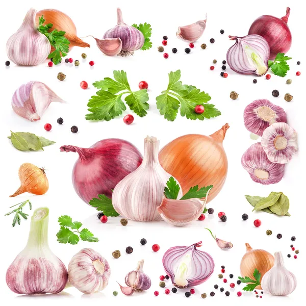 Collection of garlic and onion — Stock Image Collection of garlic and onion Stock Image