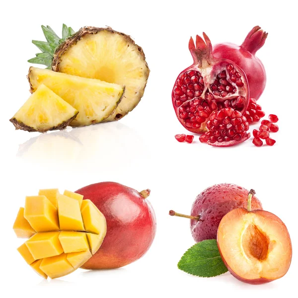 Collections of fruit with slice — Stock Photo, Image