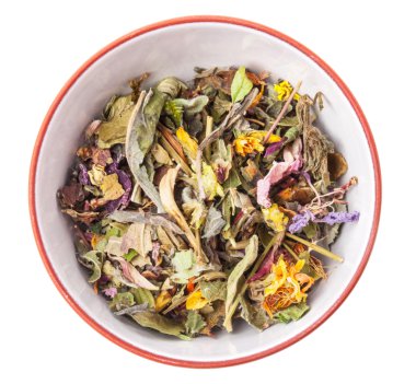 Seramik kase bitkisel çay kurutulmuş