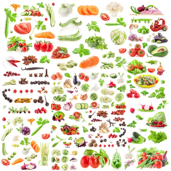 Duży zbiór warzywa i przyprawy — Zdjęcie stockowe