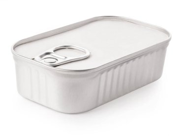 Kırpma yolu ile beyaz arka plan üzerinde yeni tasarım Isolated teneke olabilir